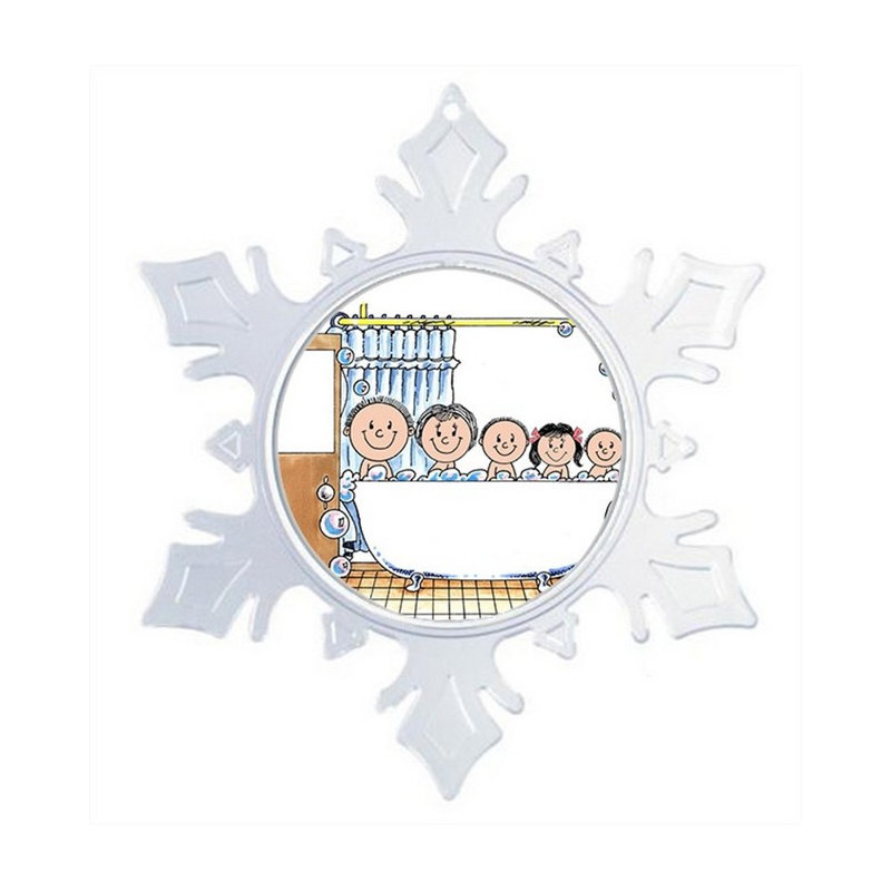 The Holiday Aisle Personalized Friendly Folks Cartoon Snowflake Tub Time One Girl Two Boys Christmas Holiday Shaped Ornament Wayfair