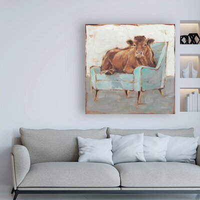 August Grove® Moo-Ving In IV by Ethan Harper - Wrapped Canvas Painting ...