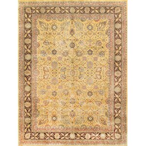 Tabriz Hand-Knotted Gold Area Rug