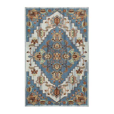 Sidonie Floral Tufted Navy/Brown Area Rug Bungalow Rose Rug Size: Rectangle 2' x 3'