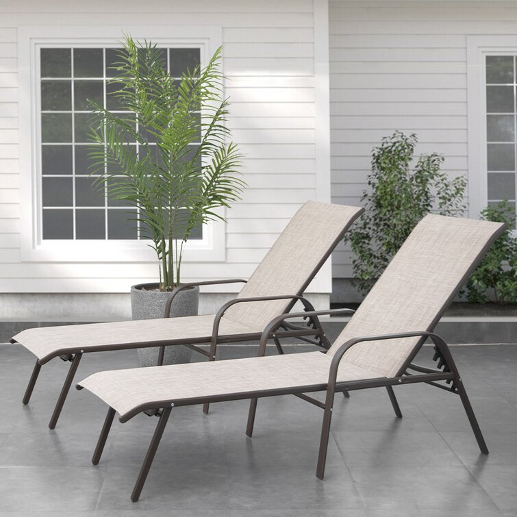 long reclining chaise lounge set