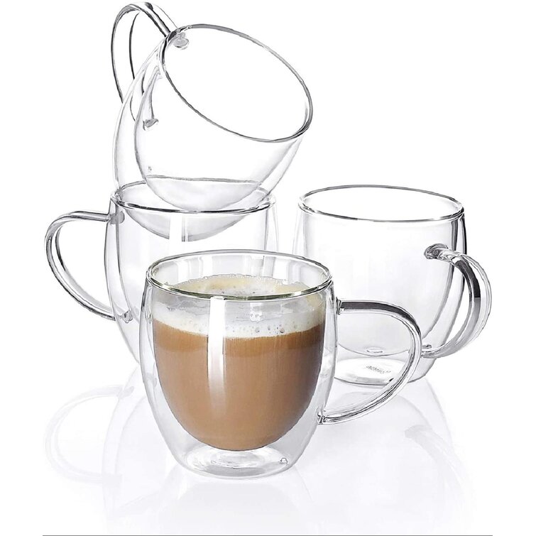 Double Walled Coffee Glasses Set Insulated Thermal Cups Espresso Latte Tea Mugs