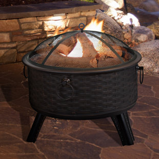 Steel Wood Burning Fire Pit By Pure Garden