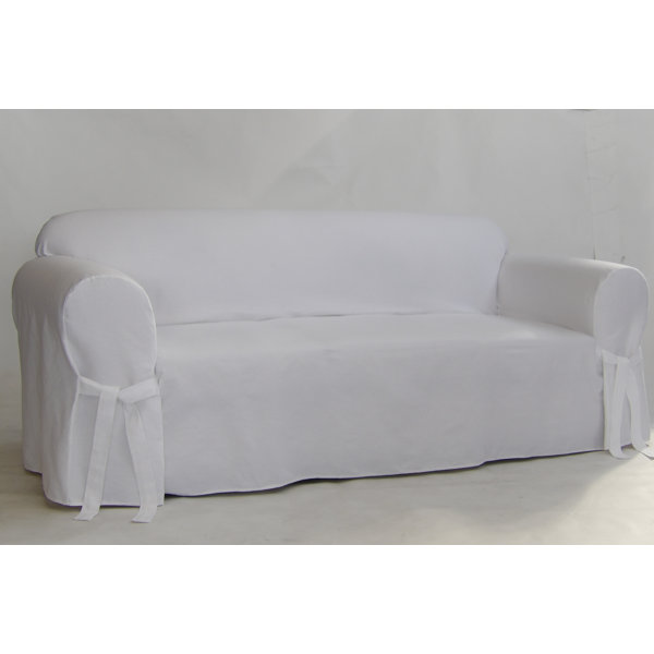Twill Box Cushion Sofa Slipcover