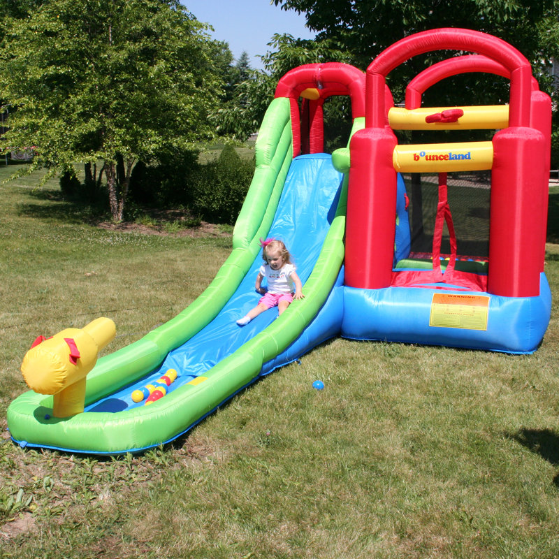 inflatable 8 5 x 17 5 bounce house water slide and air blower