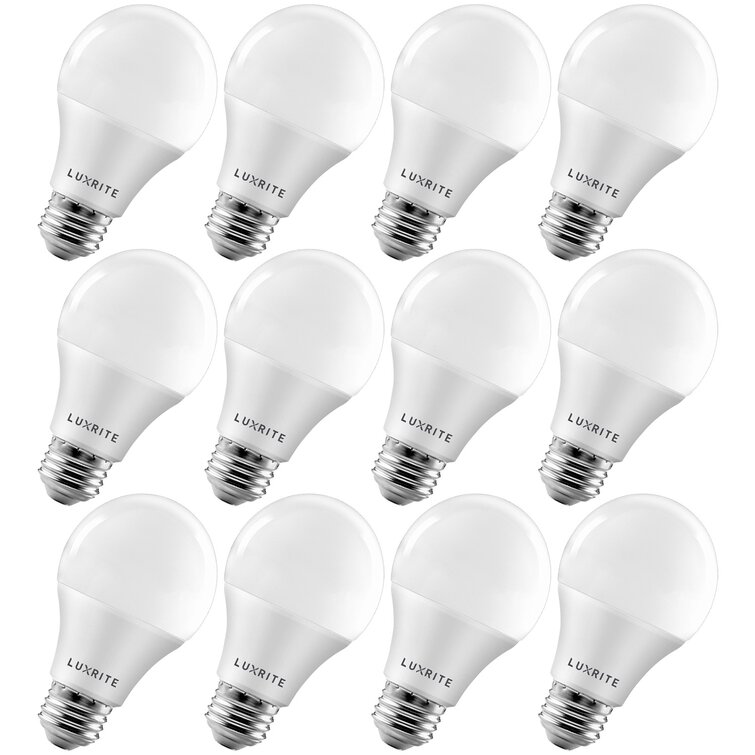 føderation pistol ligning Luxrite A19 LED Bulb 75W Equivalent 1100 Lumens 5000K Bright White Dimmable  11W Enclosed Fixture Rated Energy Star E26 Base 12 Pack | Wayfair