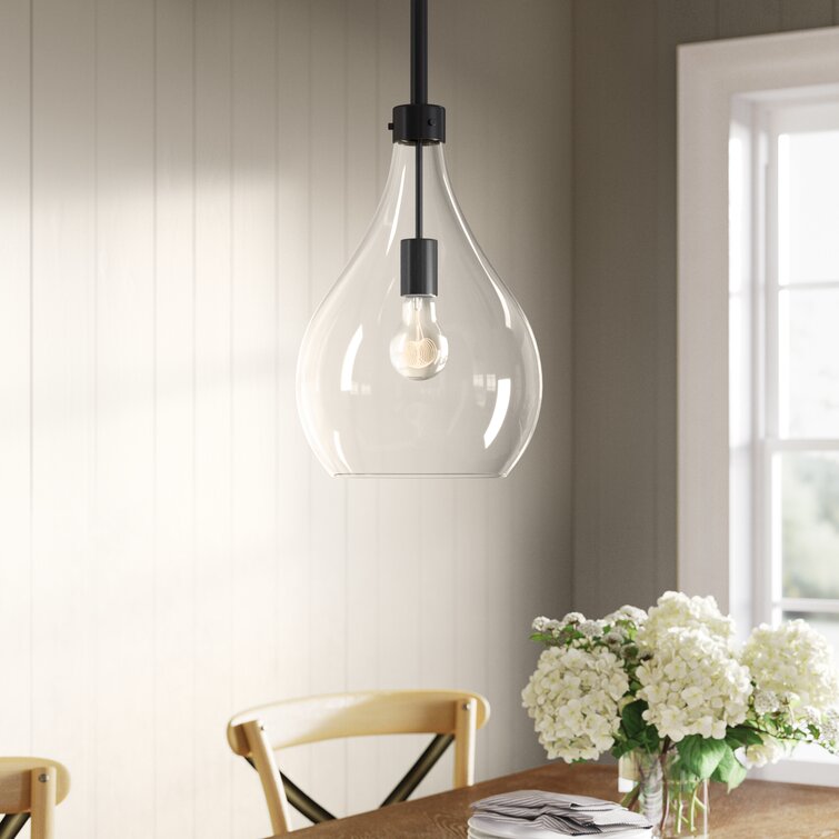 teardrop pendant light glass