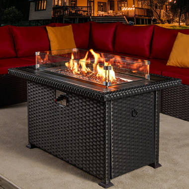 claire polyresin propane fire pit table