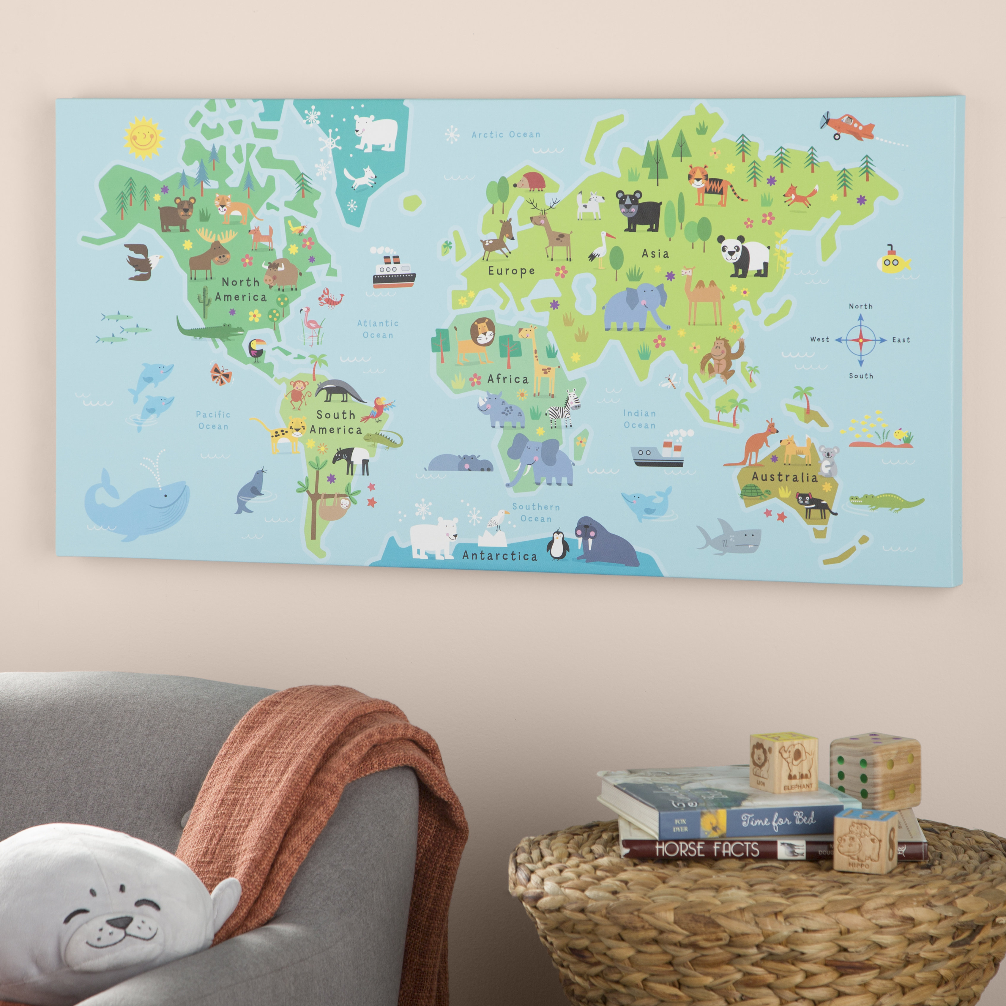 Murals XXL images world map Flower Fleece Canvas Picture art print 023212P