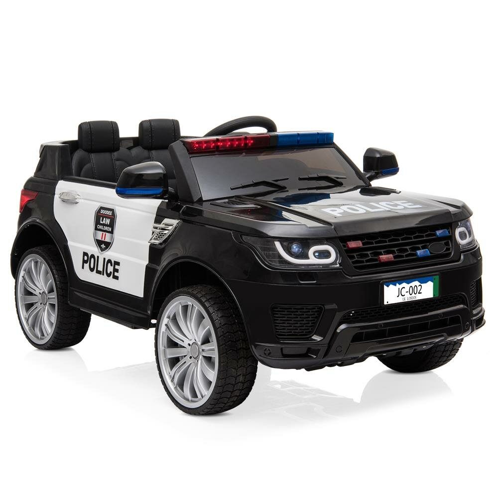 Kids Ride on Police Car 2.4ghz Remote Control LED Lights Siren Black 12v for sale online 