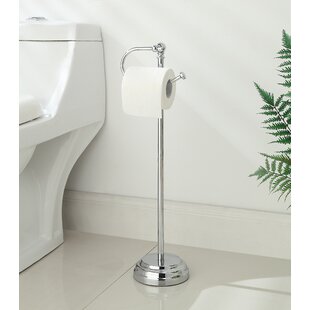 CRW Toilet Paper Holder with Cover Wall Mounted ChromeTissue Roll Dispenser 