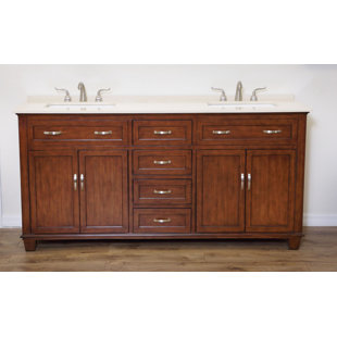 Medium Brown Wood Bathroom Vanities You Ll Love Wayfair Save