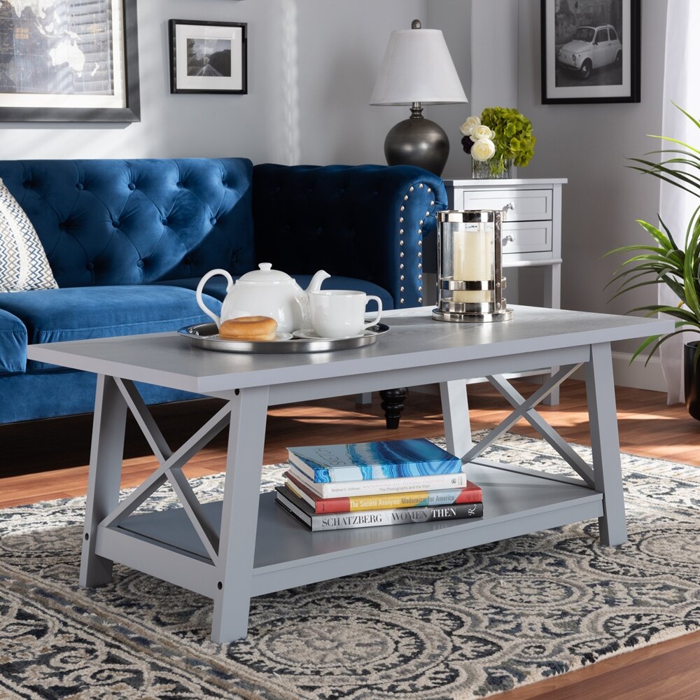 Gracie Oaks Cline Solid Wood Coffee Table With Storage Wayfair