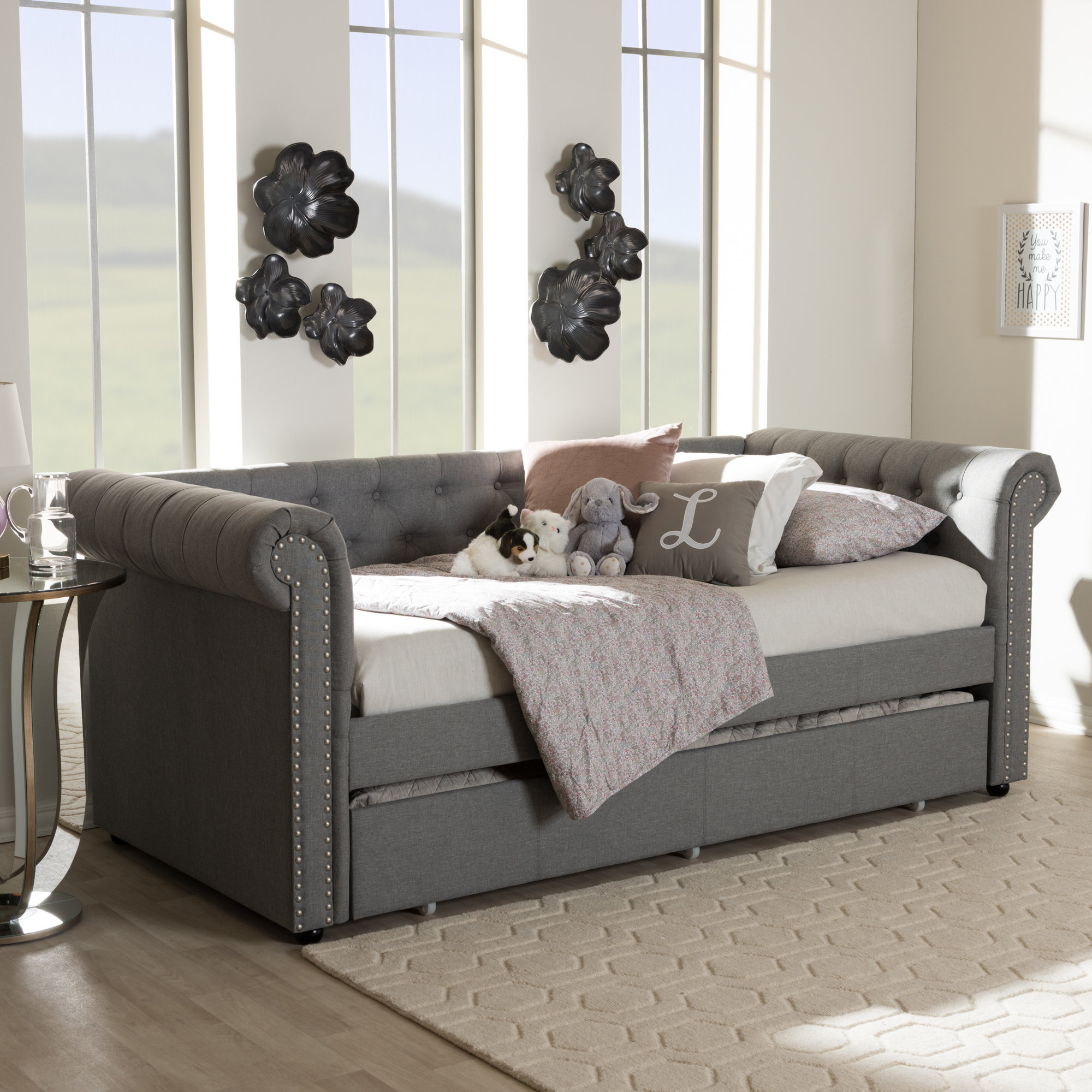 House Of Hampton Mickel Modern And Contemporary Fabric Daybed With House Of Hampton Mickel Modern And Contemporary Fabric Daybed With Trundle Reviews Wayfair