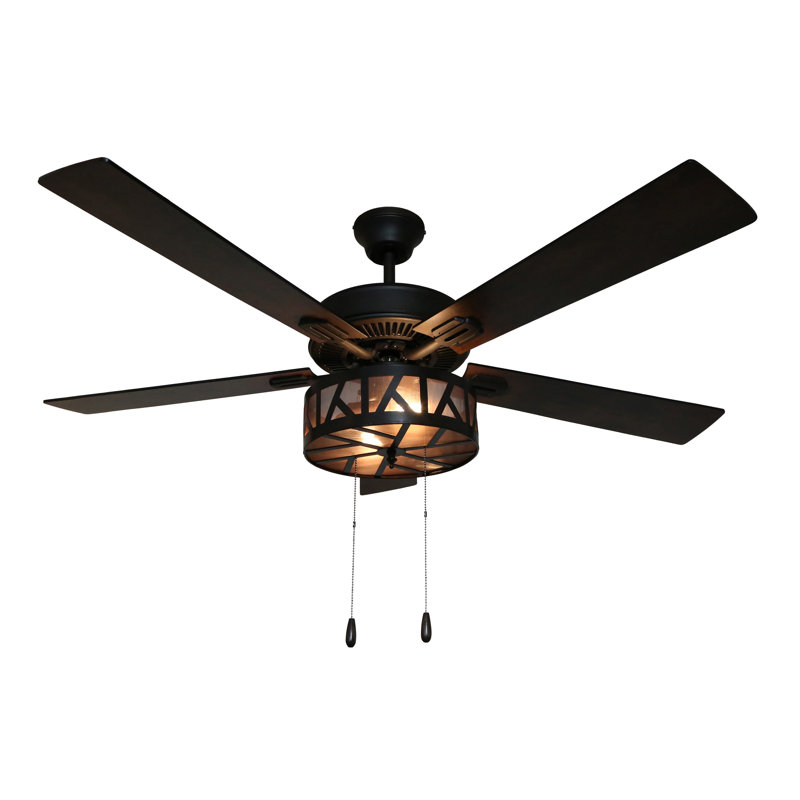 Andover Mills 52 Morrow 5 Blade Caged Ceiling Fan With Light Kit Included Reviews Wayfair
