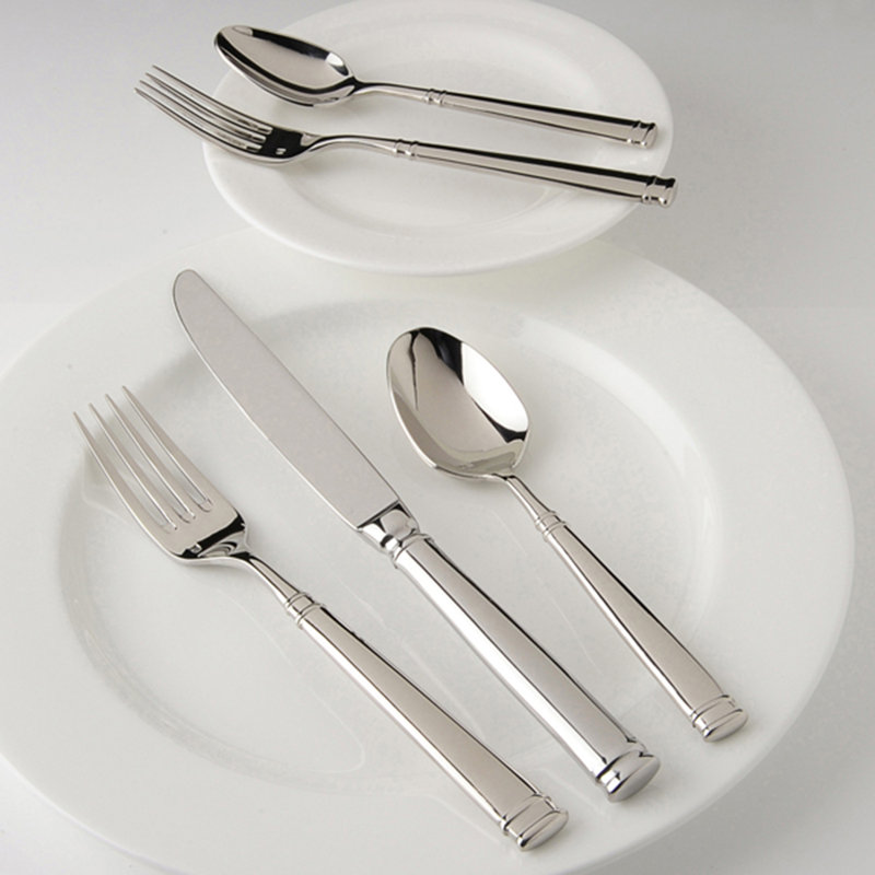 Fortessa Bistro 5 Piece 18 10 Stainless Steel Flatware Set Service For 1 Reviews Wayfair
