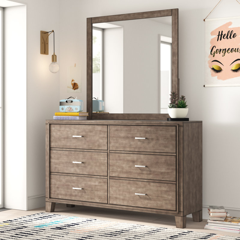 Trule Teen Brigham 6 Drawer Double Dresser With Mirror Reviews