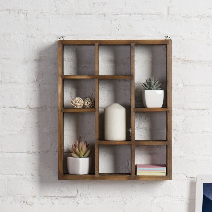 Loon Peak® 9-Compartment Solid Wood Cubby Wall Shelf | Wayfair