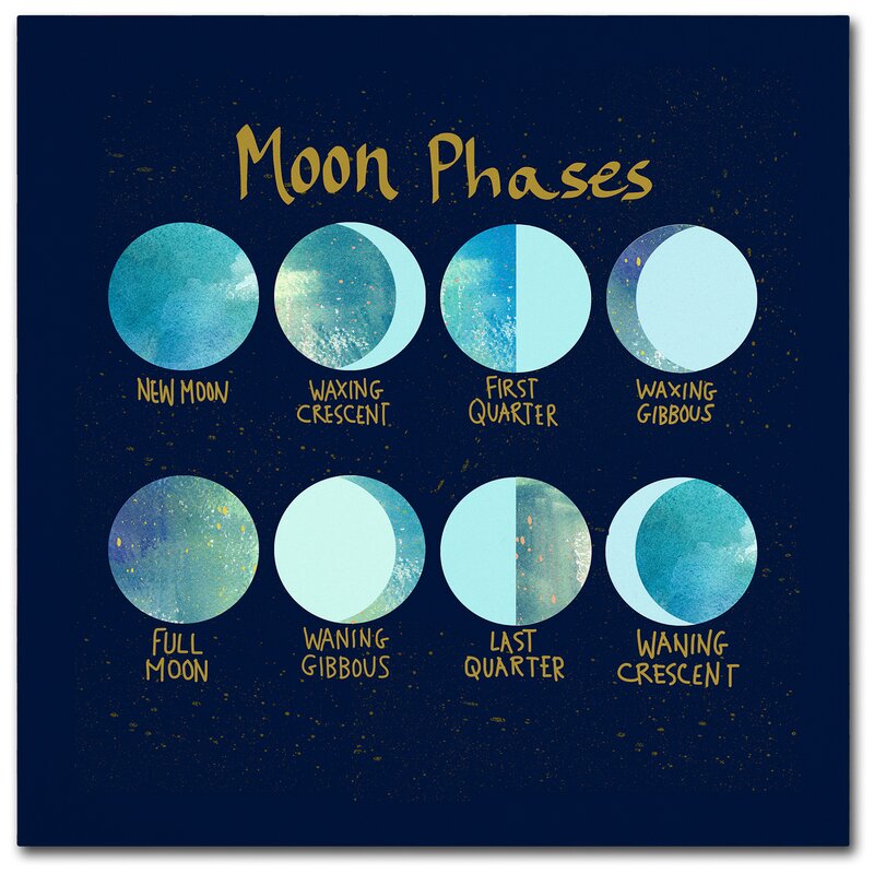 East Urban Home #39 Moon Phases #39 Graphic Art Print on Wrapped Canvas Wayfair