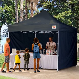 Beige 10x10 Smart Pop Up Canopy Outdoor Event Craft Show Gazebo Party Tent 