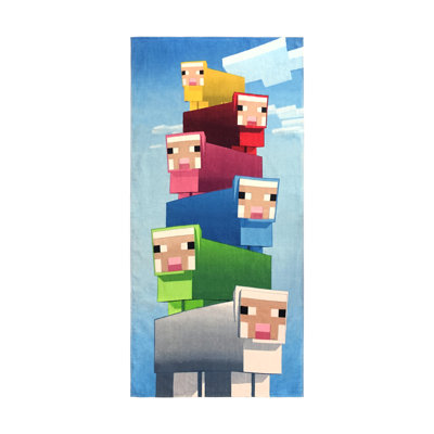 Minecraft Rainbow Sheep 100 Cotton Beach Towel PBS Kids