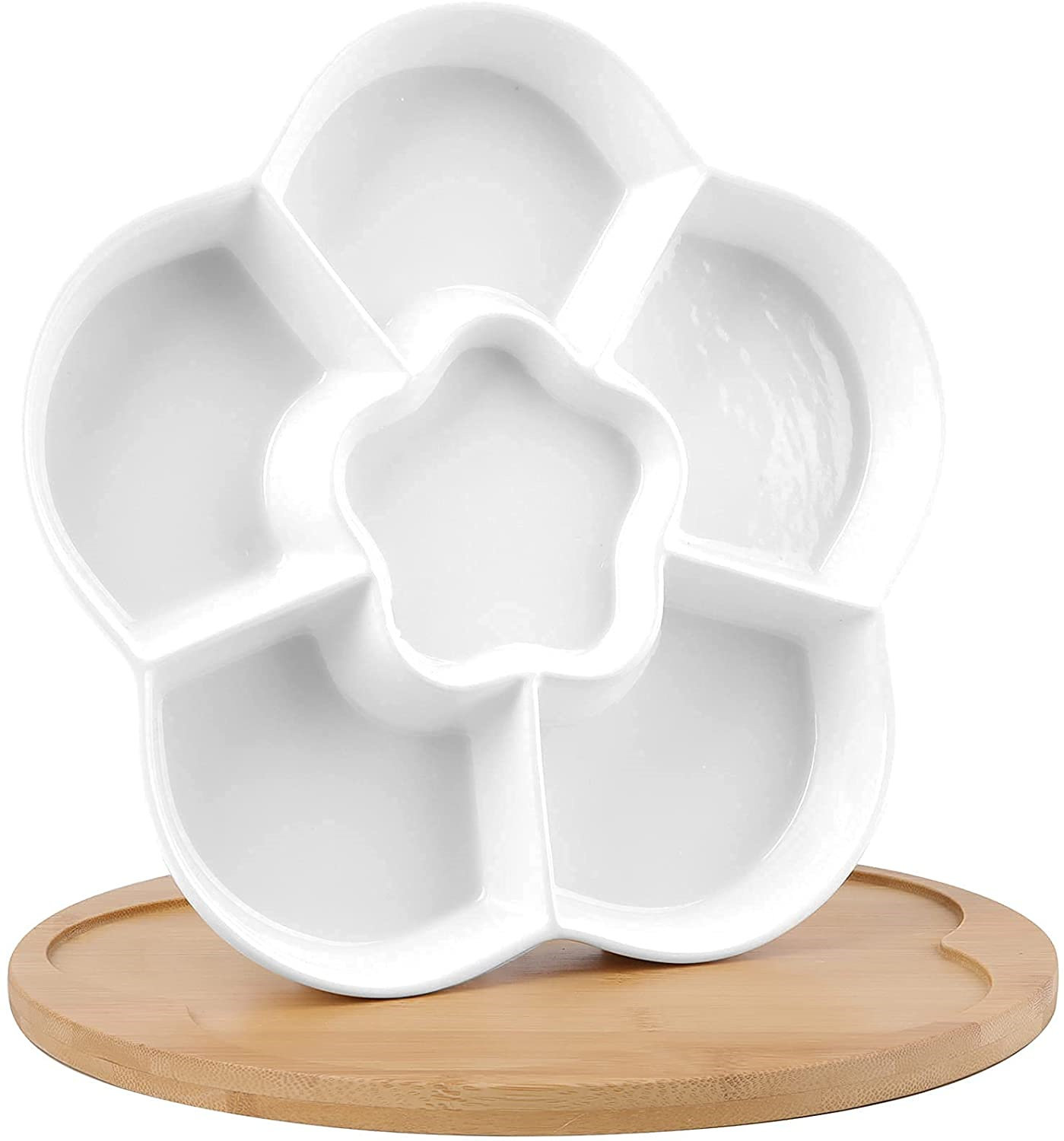 Red Barrel Studio® Porcelain Divided Serving Platter Tray, Ceramic