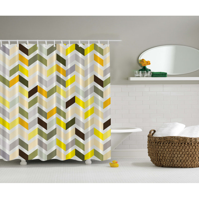Ambesonne Retro Zig Zag Print Single Shower Curtain Wayfair