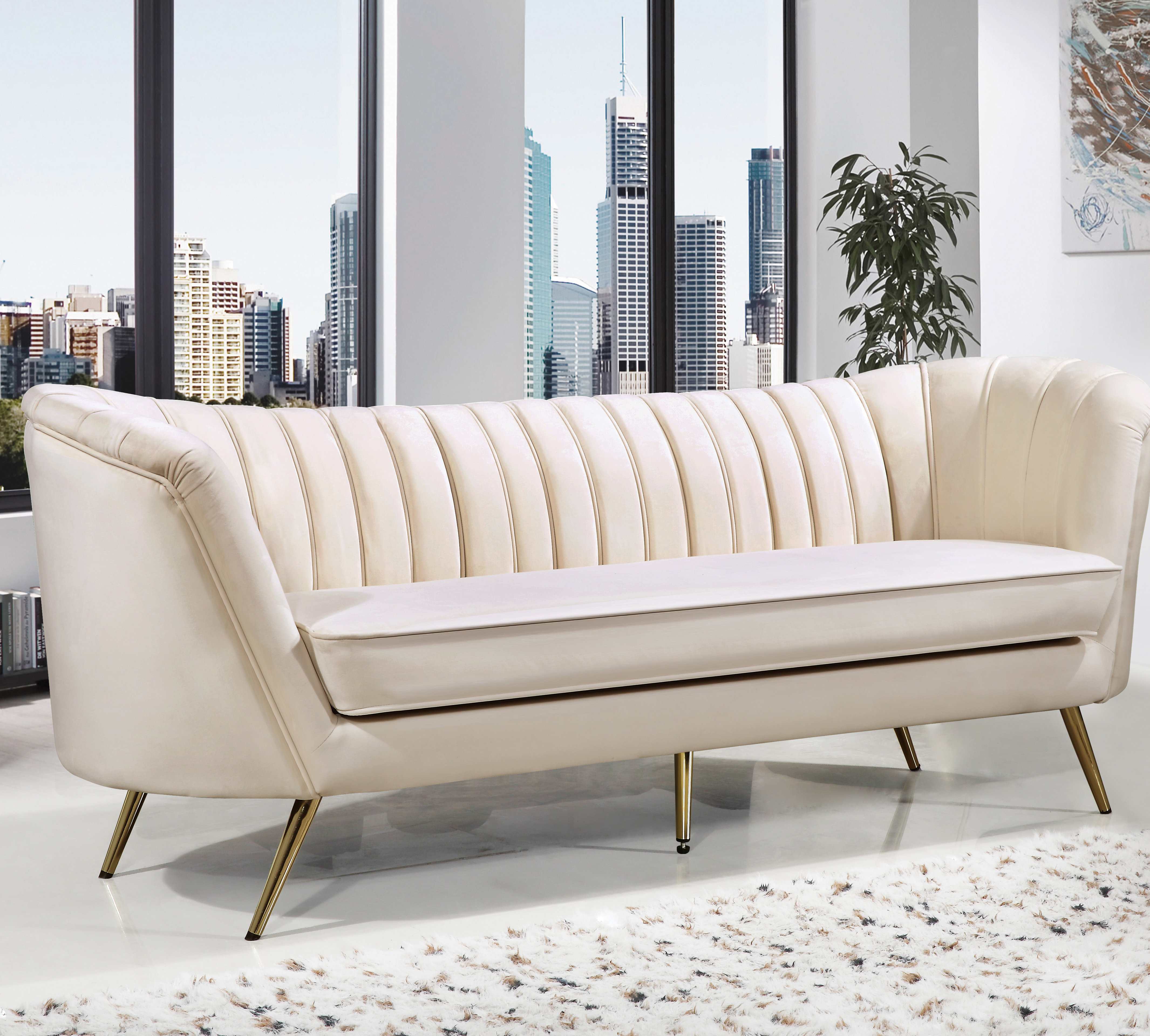 Tiberius 88” Velvet Sofa