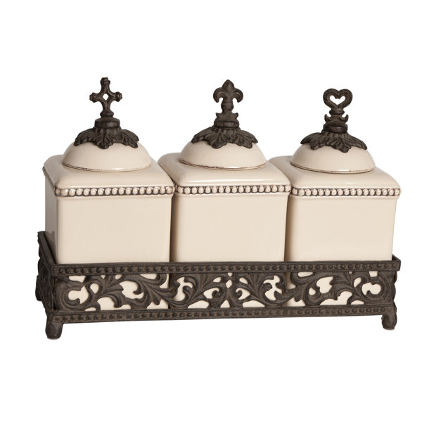Acanthus Hope Love and Faith 4 Piece Kitchen Canister Set