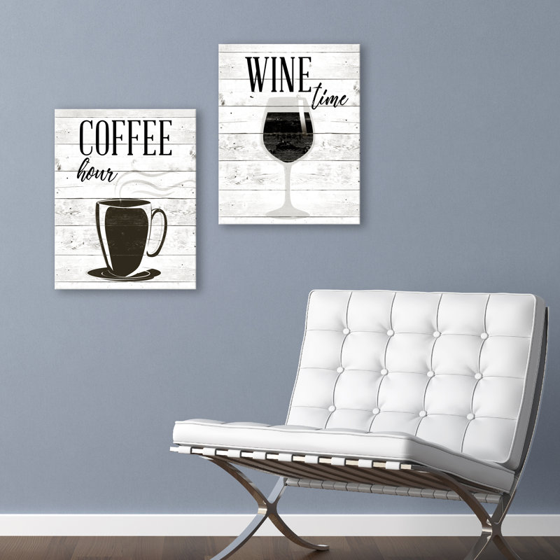 Winston Porter Coffee Hour And Wine Time 2 Piece Acrylic