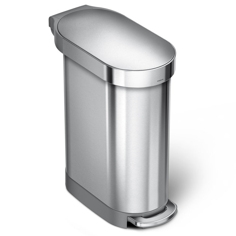 Simplehuman 45 Liter / 12 Gallon Slim Kitchen Step Trash Can ...