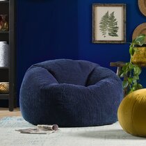 large blue bean bag chair