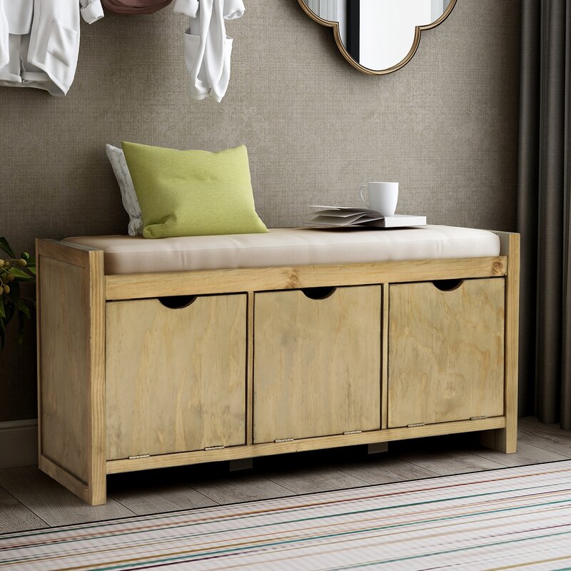 Latitude Run® Rivera Solid Wood Cubby Storage Bench | Wayfair