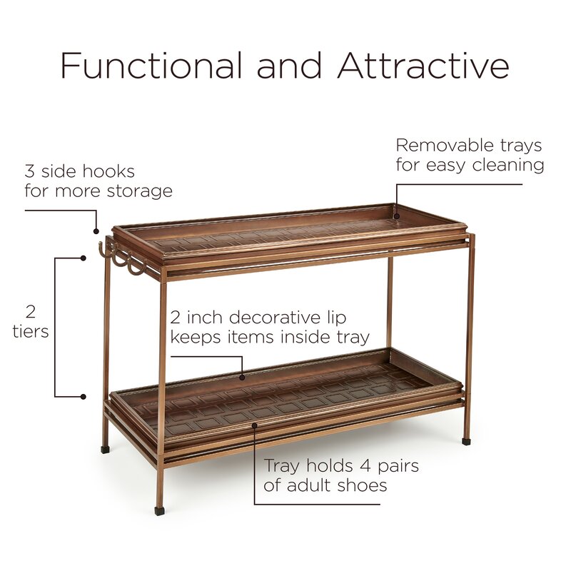 Gracie Oaks Squares 8 Pair Shoe Rack Wayfair