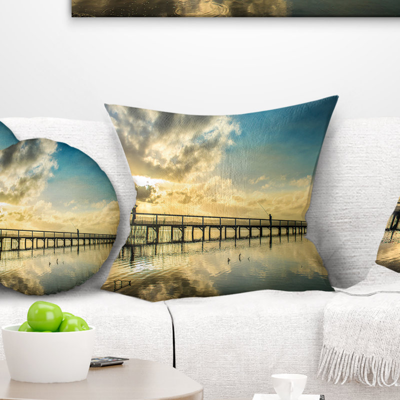 East Urban Home Long Jetty Foreshore Reserve With Clouds Sea Bridge Pillow