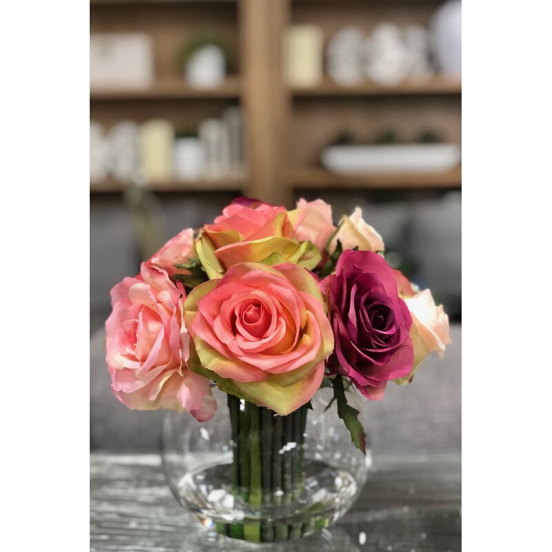 Roses Floral Arrangement In Vase Reviews Joss Main