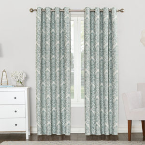 Christine Woven Damask Max Blackout Grommet Single Curtain Panel