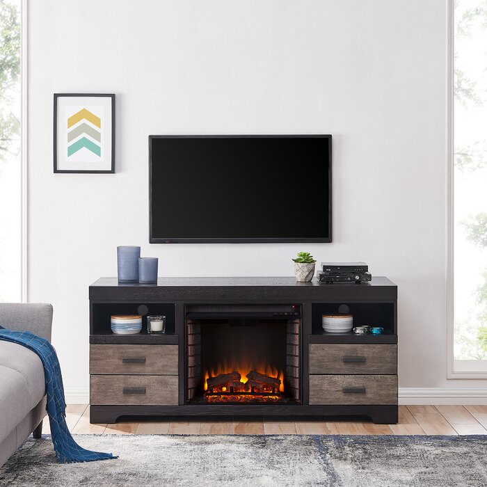 Union Rustic Shroplynn Media Console Electric Fireplace Wayfair