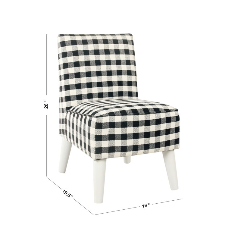 Isabelle Max Kid S Modern Slipper Chair Mini Black Plaid Wayfair