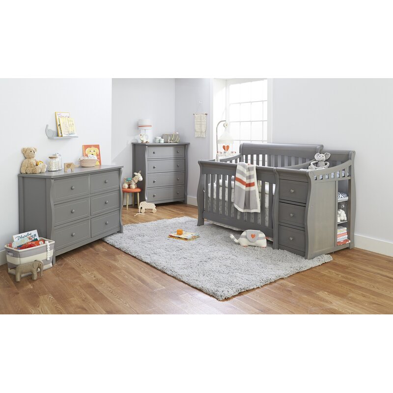 weathered grey crib