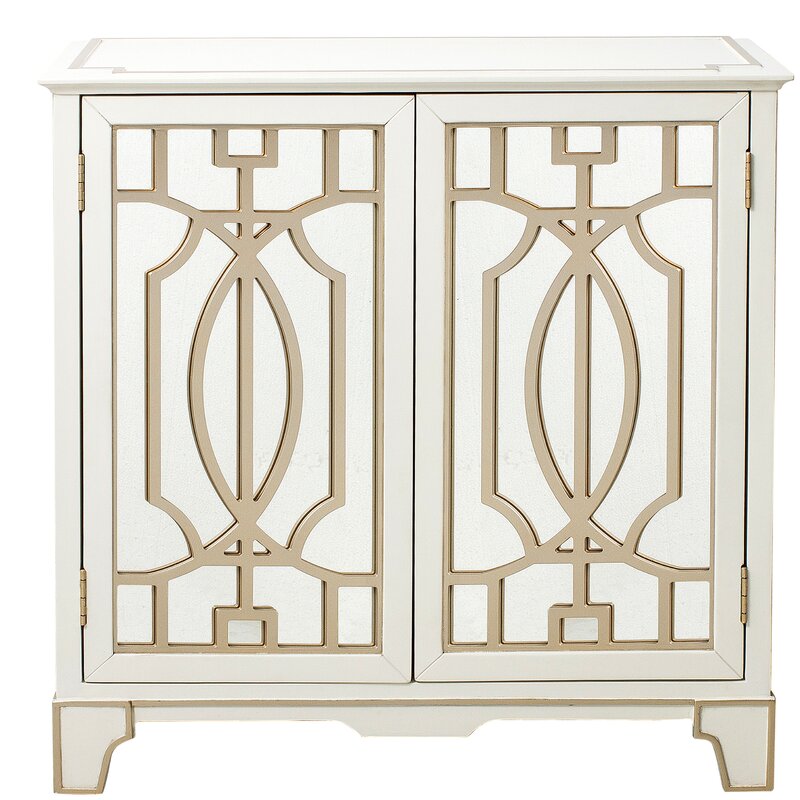 Carlene Traditional Mirrored 2 Doors Accent Chest