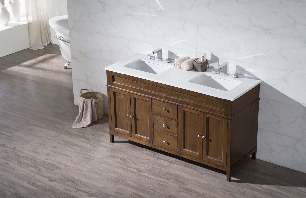 Design Double Sink Bathroom Vanity dcor design oakmont 59 double sink bathroom vanity set reviews set