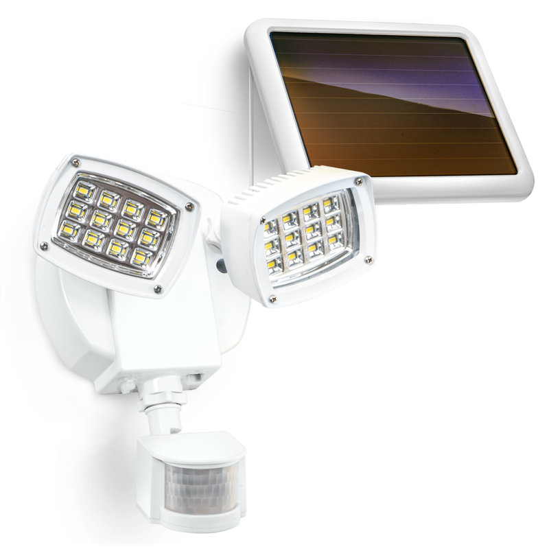 Home Zone Security 12 Watt Led Solar Power Dusk To Dawn Battery Operated Outdoor Security Flood Light With Motion Sensor Wayfair
