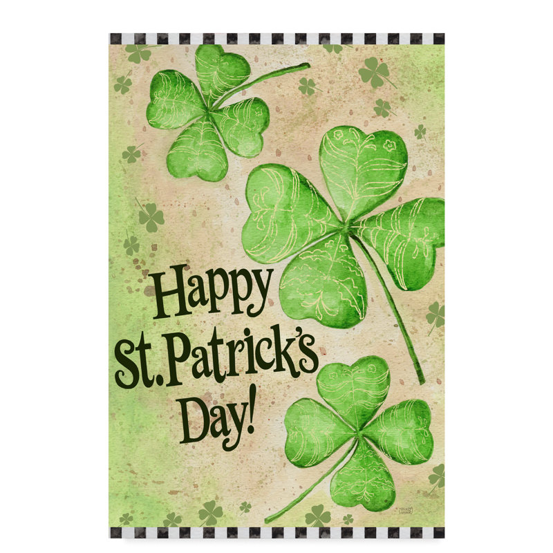 Winston Porter St Patricks Day Clover Acrylic Painting Print On Wrapped Canvas Wayfair