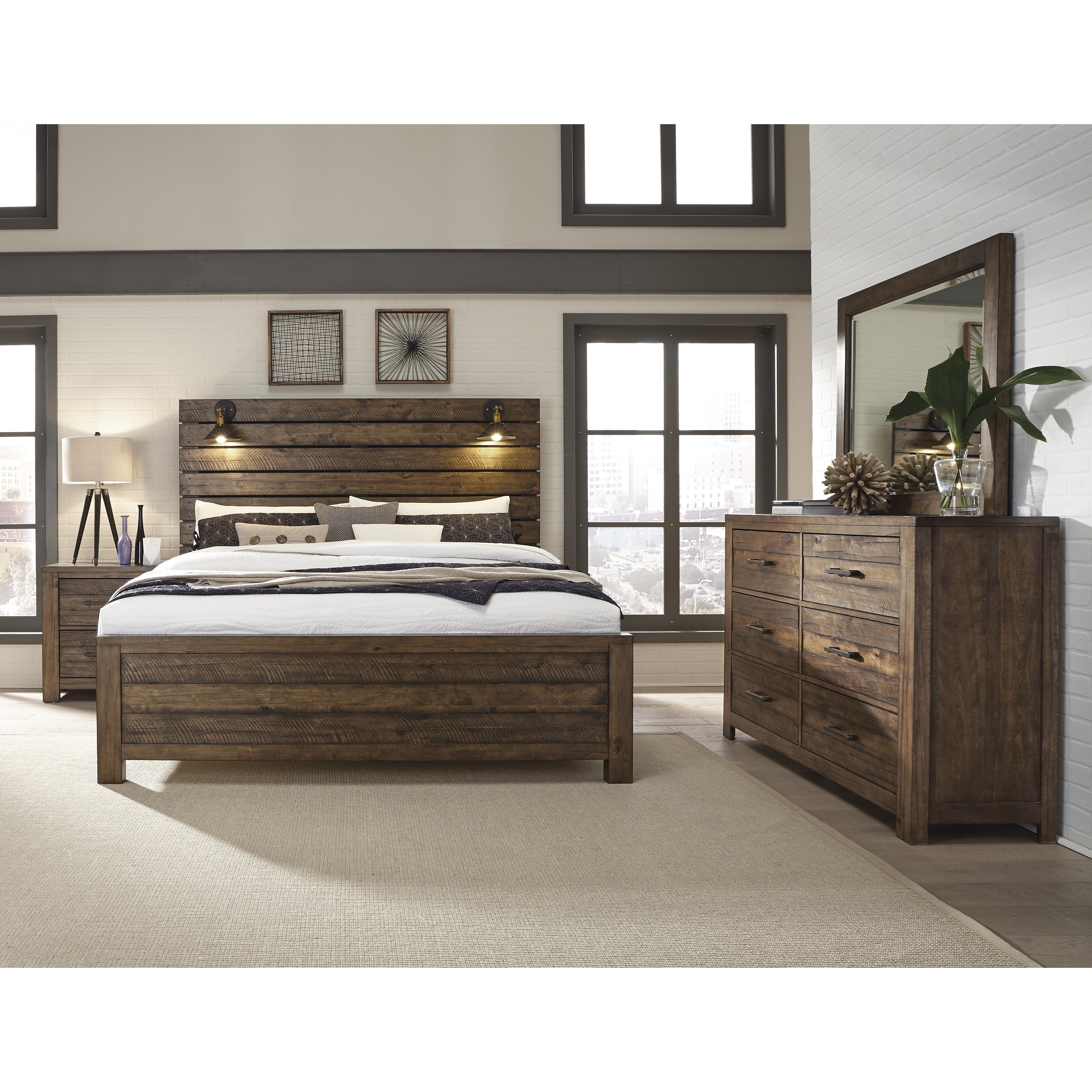 17 Stories Emst Solid Wood Rustic 6 Piece Bedroom Set Wayfair