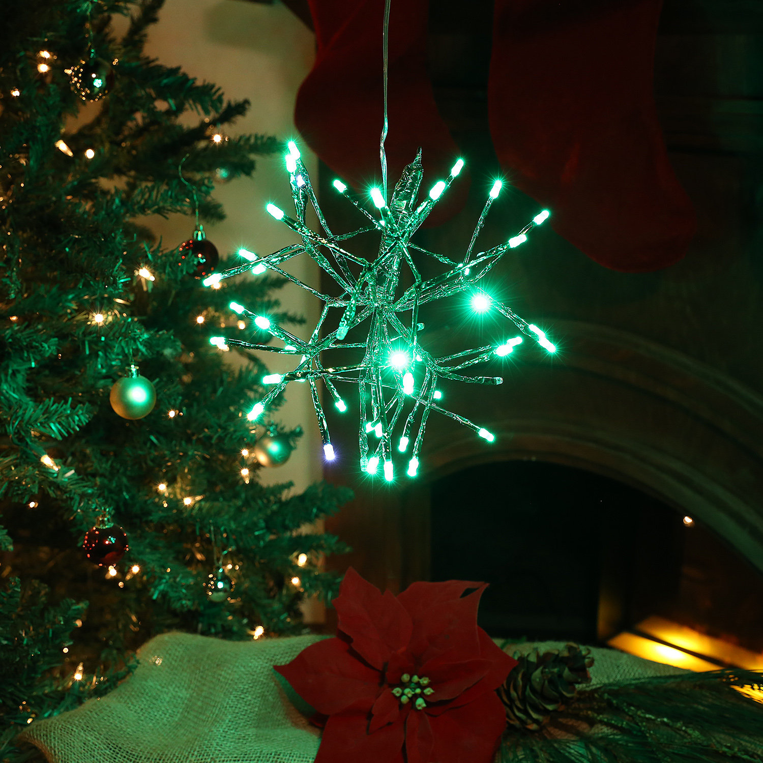 christmas window net lights