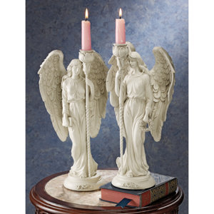 Angels of Virtue Sculptural Candelabra (Set of 2)