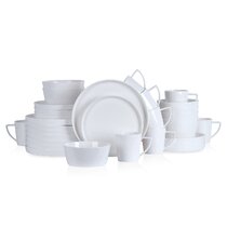 Details about   32 Piece Dinnerware Set Porcelain Square Dinner Plates Bowls Mugs Service for 8 