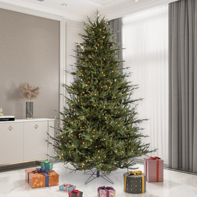 8.5" H Green Realistic Artificial Fir Christmas Tree with 1000 Lights LED Lights