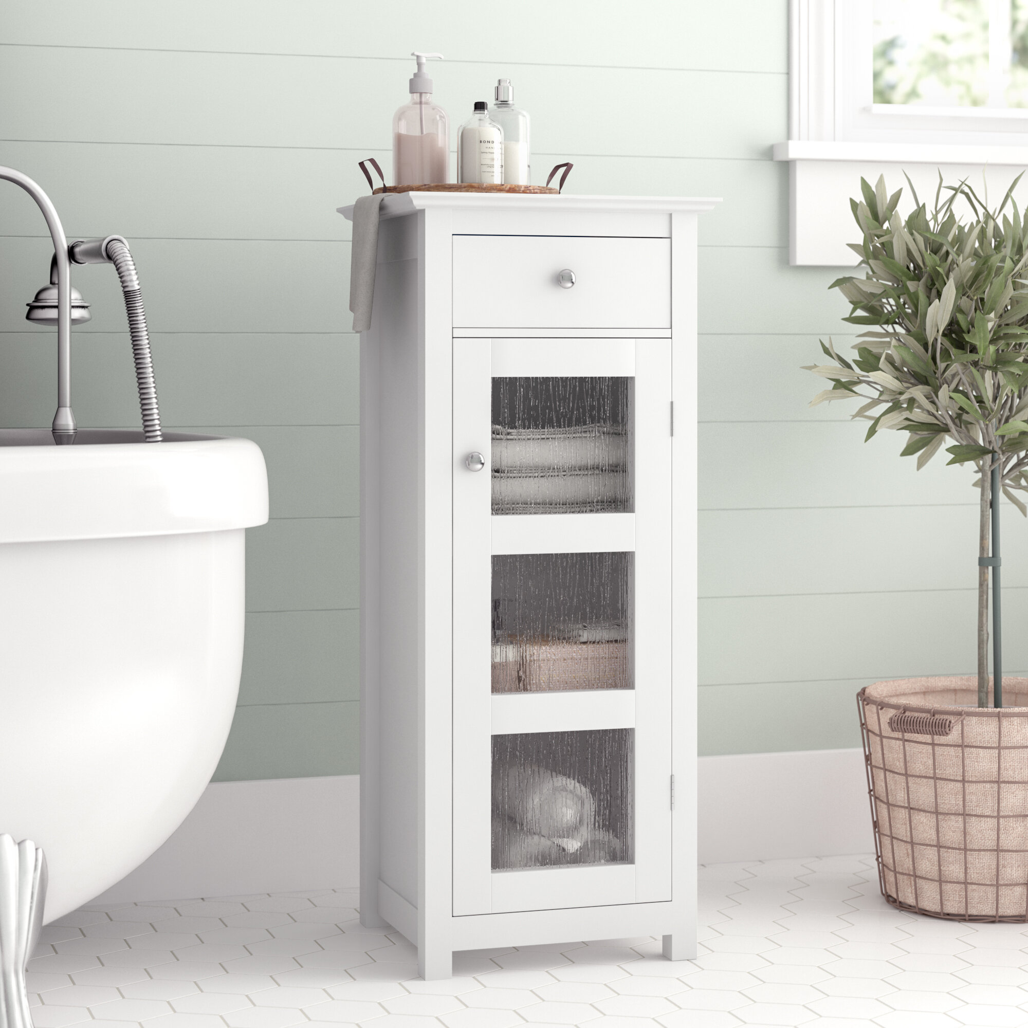 small free standing bathroom storage units